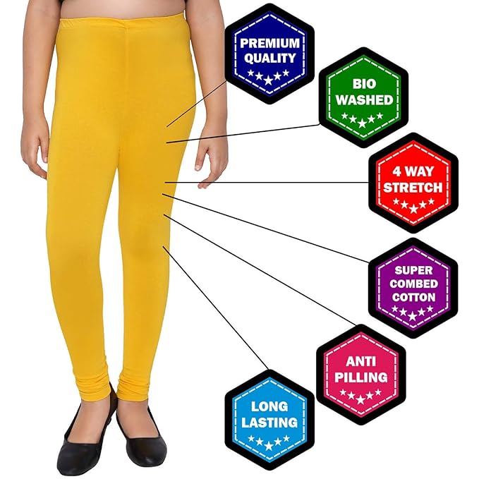Premium Girls Leggings Value Combo Pack of 3 - Versatile Colors and Sizes for All Ages