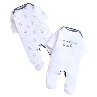 100% Cotton Rompers Sleepsuits Jumpsuit Night Suits for Infants Newborn Baby Boys & Girls