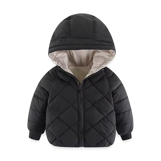 ids Winter Wear Puffer Jacket | Baby Boys & Girls Full-Sleeves Polyester Jacket | Solid Color Winter Outwear for Toddlers