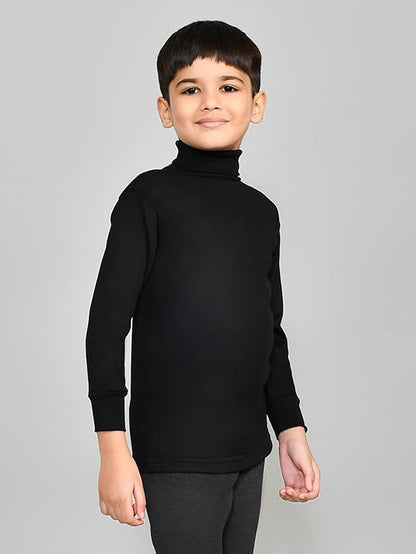 Wool Boys High-Neck Full Sleeves Thermal Top | High Neck Thermal Top for Boys | Pack of 2
