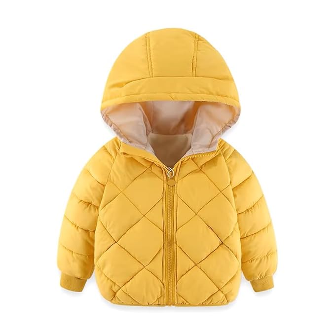 ids Winter Wear Puffer Jacket | Baby Boys & Girls Full-Sleeves Polyester Jacket | Solid Color Winter Outwear for Toddlers