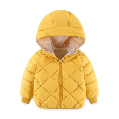 ids Winter Wear Puffer Jacket | Baby Boys & Girls Full-Sleeves Polyester Jacket | Solid Color Winter Outwear for Toddlers